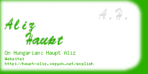 aliz haupt business card